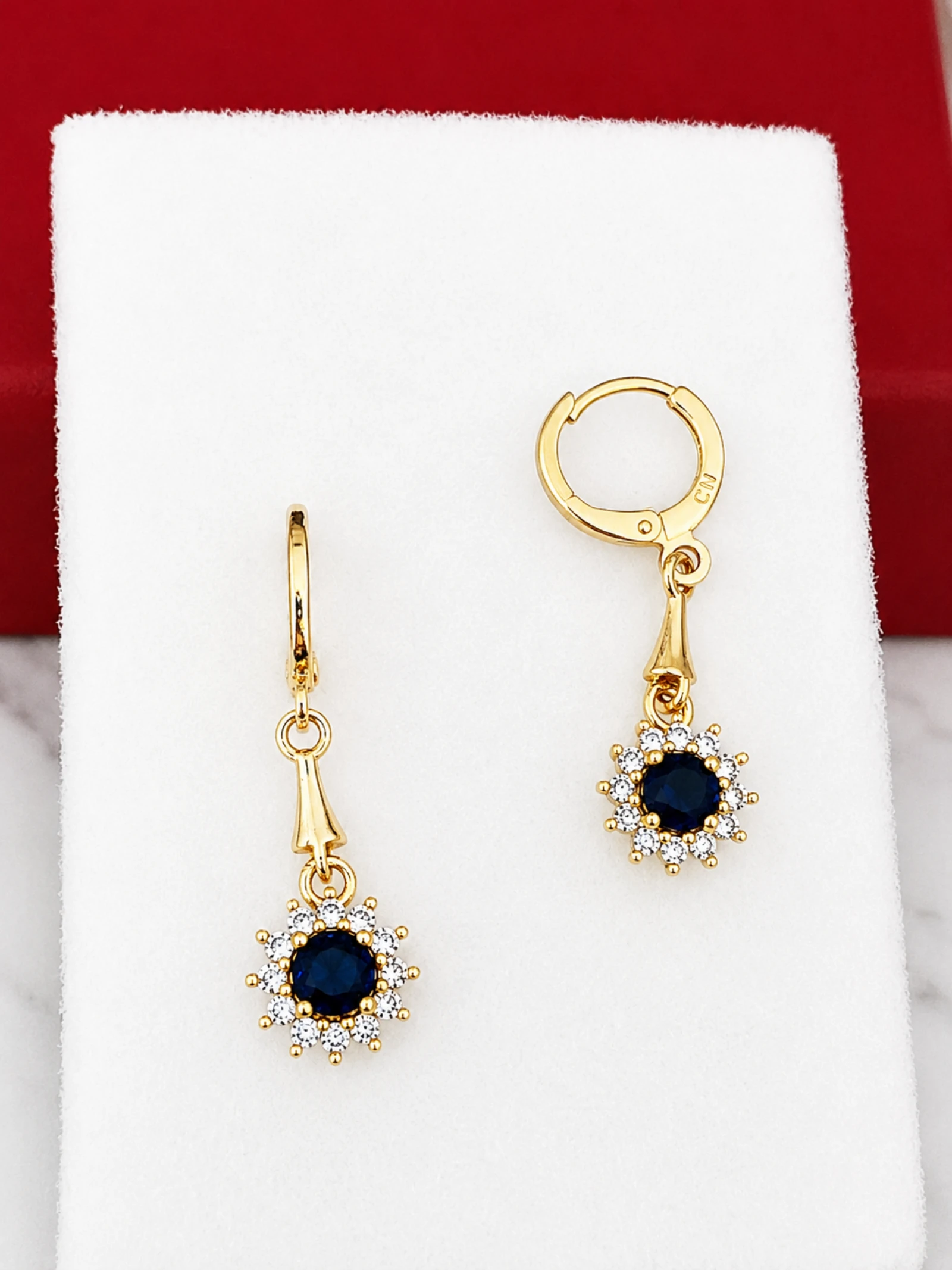Pendientes circonitas ,oro laminado 14k  – photo 2